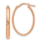 Leslie's 14K Rose Gold Polished Oval Hoop Earrings