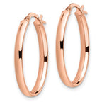 Leslie's 14K Rose Gold Polished Oval Hoop Earrings - Image 2