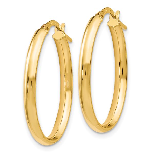 Leslie's 14K Polished Oval Hoop Earrings - Image 2
