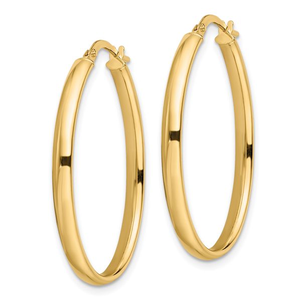 Leslie's 14K Polished Oval Hoop Earrings - Image 2