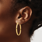 Leslie's 14K Polished Oval Hoop Earrings - Image 3