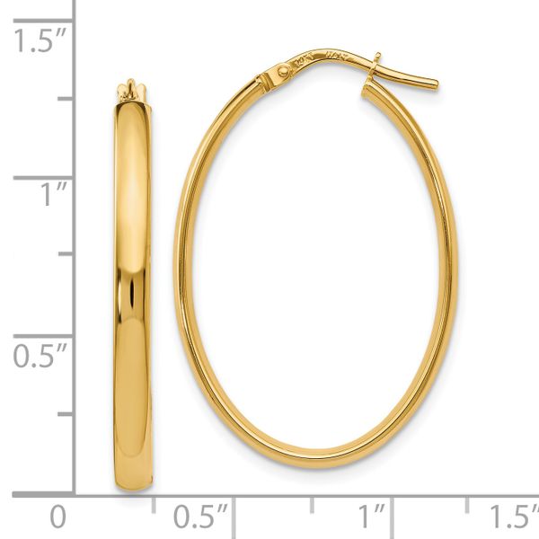 Leslie's 14K Polished Oval Hoop Earrings - Image 4