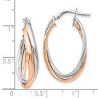 Leslie's 14K Rose and White Gold Polished Fancy Hoop Earrings - Image 4