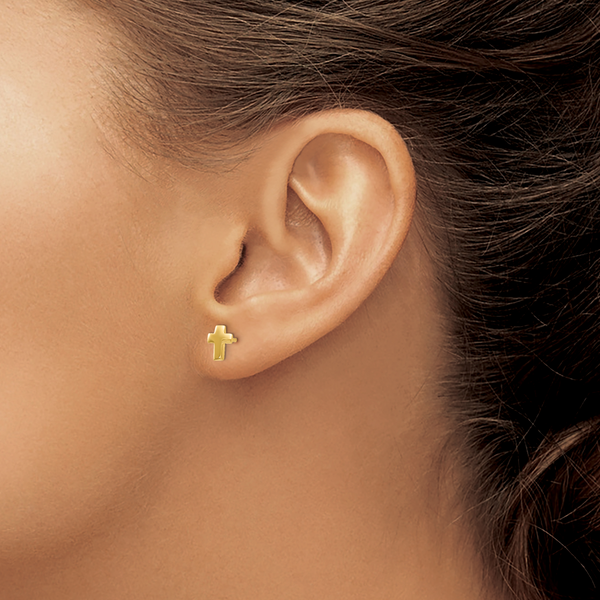 Leslie's 14K Polished Cross Post Earrings - Image 3