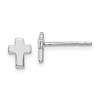 Leslie's 14K White Gold Polished Cross Post Earrings