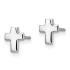 Leslie's 14K White Gold Polished Cross Post Earrings - Image 2