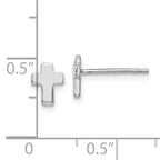 Leslie's 14K White Gold Polished Cross Post Earrings - Image 4