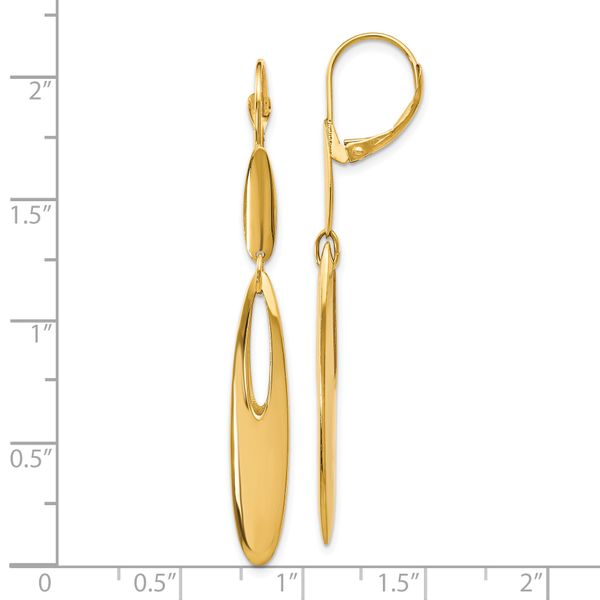 Leslie's 14K Polished Leverback Dangle Earrings - Image 4