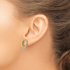 Leslie's 14K w/ White Rhodium Fancy Twisted Oval Post Earrings - Image 3