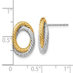 Leslie's 14K w/ White Rhodium Fancy Twisted Oval Post Earrings - Image 4