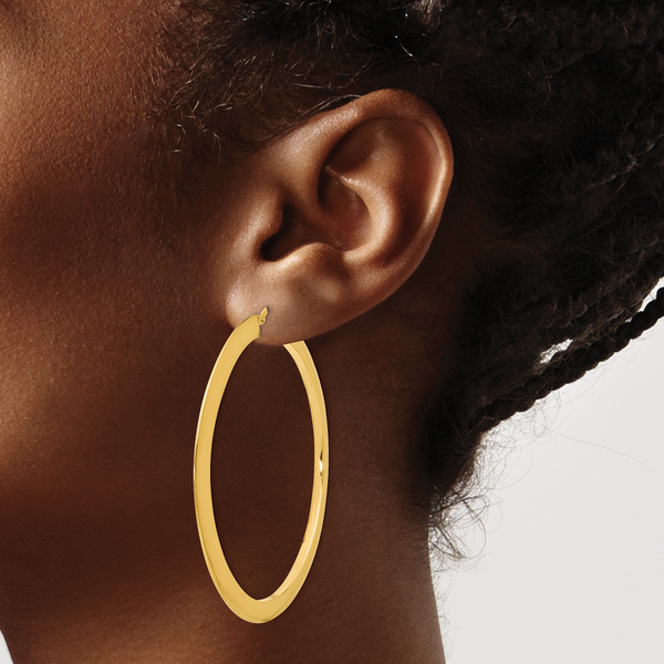 Leslie's 14K Polished Hoop Earrings - Image 3