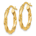 Leslie's 14K Polished and Textured Hoop Earrings - Image 2