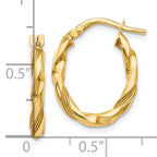 Leslie's 14K Polished and Textured Hoop Earrings - Image 4