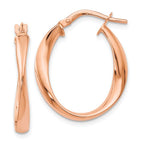 Leslie's 14K with Rose Gold Plating Polished Hoop Earrings