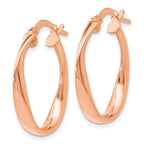 Leslie's 14K with Rose Gold Plating Polished Hoop Earrings - Image 2