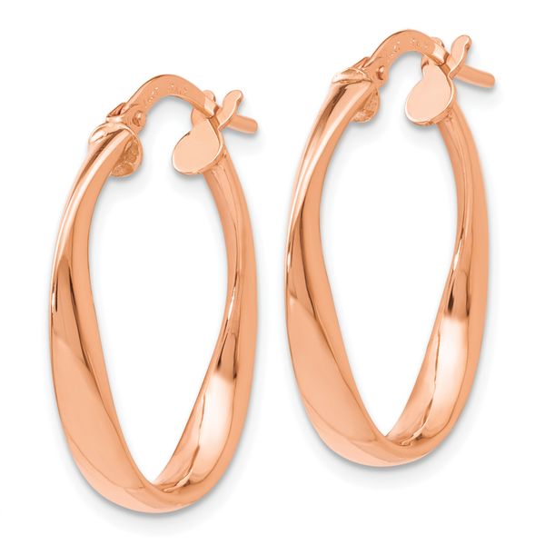 Leslie's 14K with Rose Gold Plating Polished Hoop Earrings - Image 2
