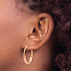Leslie's 14K with Rose Gold Plating Polished Hoop Earrings - Image 3