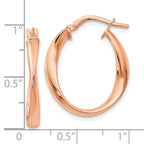 Leslie's 14K with Rose Gold Plating Polished Hoop Earrings - Image 4