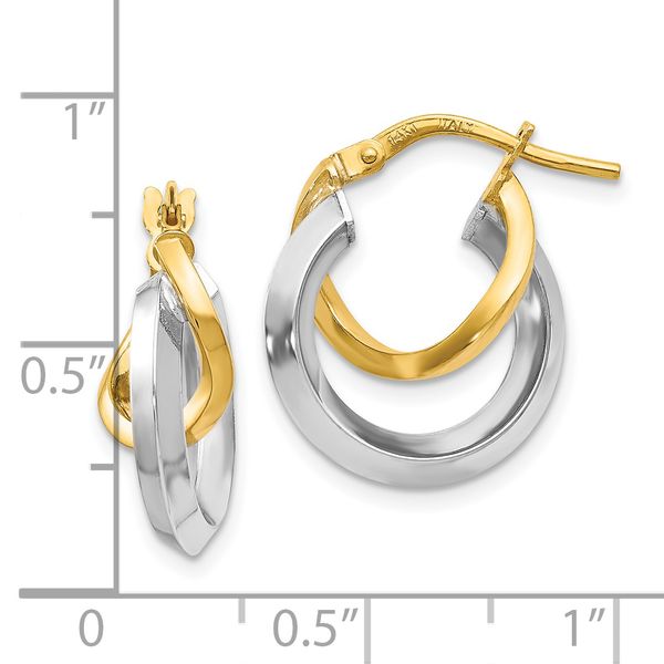 Leslie's 14K Two-tone Hoop Earrings - Image 4
