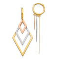 Leslie's 14K Tri-Color Dangle Hoop Earrings