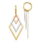 Leslie's 14K Tri-Color Dangle Hoop Earrings