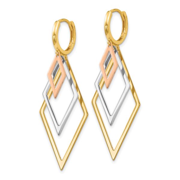 Leslie's 14K Tri-Color Dangle Hoop Earrings - Image 2