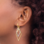 Leslie's 14K Tri-Color Dangle Hoop Earrings - Image 3