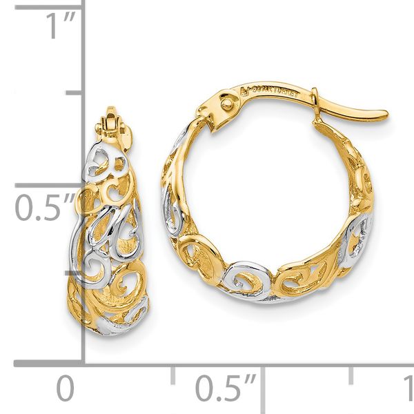 Leslie's 14K Two-tone Gold Earrings - Image 4