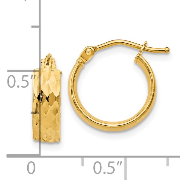 14K Polished and D/C Hoop Earrings - Image 4