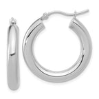 Leslie's 14K White Gold Polished Lightweight Hoop Earrings