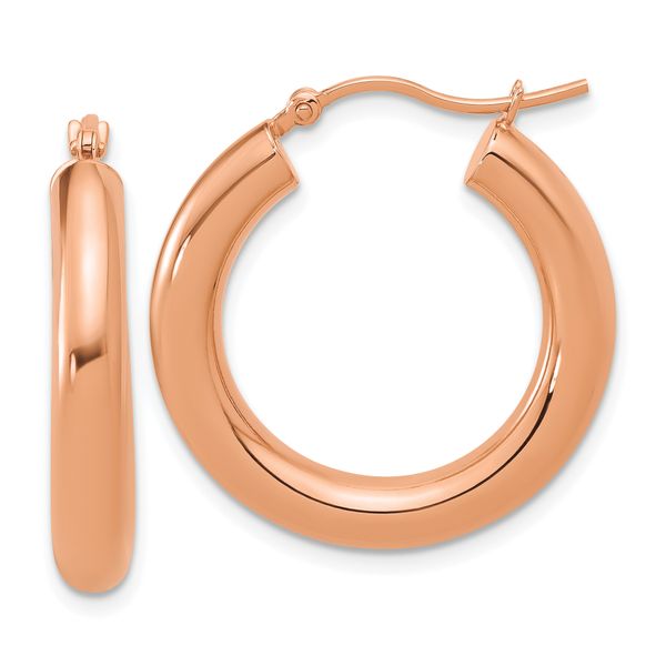Leslie's 14k Rose Gold Polished 4mm Polished Hoop Earrings