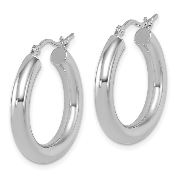 Leslie's 14K White Gold Polished Lightweight Hoop Earrings - Image 2