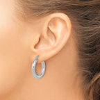 Leslie's 14K White Gold Polished Lightweight Hoop Earrings - Image 3