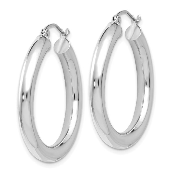 Leslie's 14K White Gold Polished Lightweight Hoop Earrings - Image 2