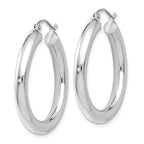 Leslie's 14K White Gold Polished Lightweight Hoop Earrings - Image 2