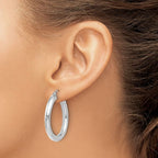Leslie's 14K White Gold Polished Lightweight Hoop Earrings - Image 3