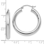 Leslie's 14K White Gold Polished Lightweight Hoop Earrings - Image 4