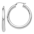 Leslie's 14K White Gold Polished Lightweight Hoop Earrings