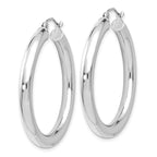 Leslie's 14K White Gold Polished Lightweight Hoop Earrings - Image 2