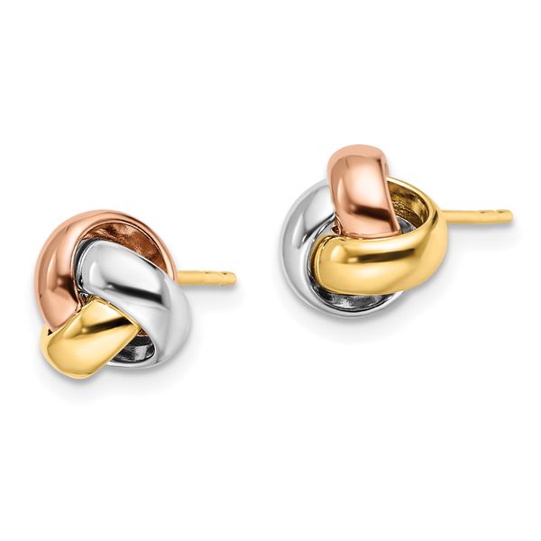 Leslie's 14K Tri-Color Polished Love Knot Earrings - Image 2