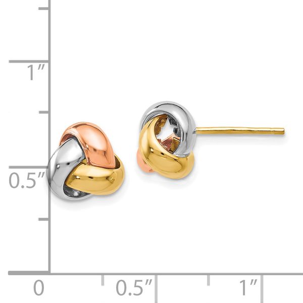 Leslie's 14K Tri-Color Polished Love Knot Earrings - Image 4