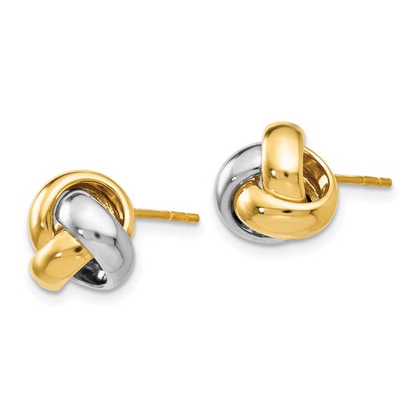 Leslie's 14K Two-tone Polished Love Knot Earrings - Image 2