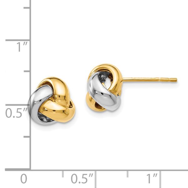 Leslie's 14K Two-tone Polished Love Knot Earrings - Image 4