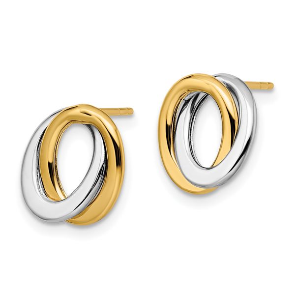 Leslie's 14K Two-tone Polished Love Knot Earrings - Image 2