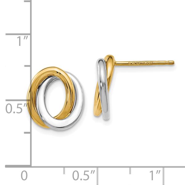 Leslie's 14K Two-tone Polished Love Knot Earrings - Image 4