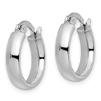 Leslie's 14K with White Rhodium Plating Polished Hoop Earrings - Image 2