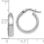 Leslie's 14K with White Rhodium Plating Polished Hoop Earrings - Image 4