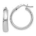 Leslie's 14K with White Rhodium Plating Polished Hoop Earrings