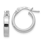 Leslie's 14K with White Rhodium Plating Polished Hoop Earrings
