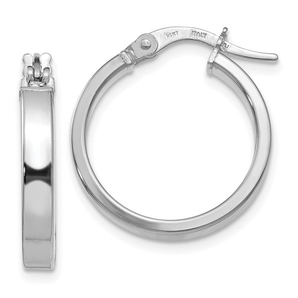 Leslie's 14K White Gold Polished Hoop Earrings